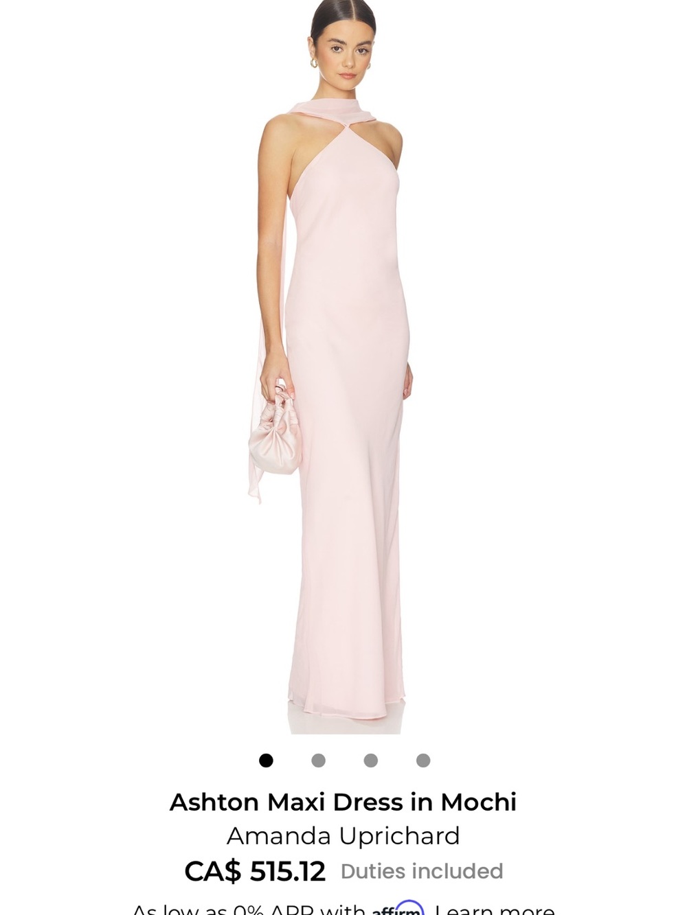 Amanda Uprichard Ashton Maxi Dress in Mochi Pink